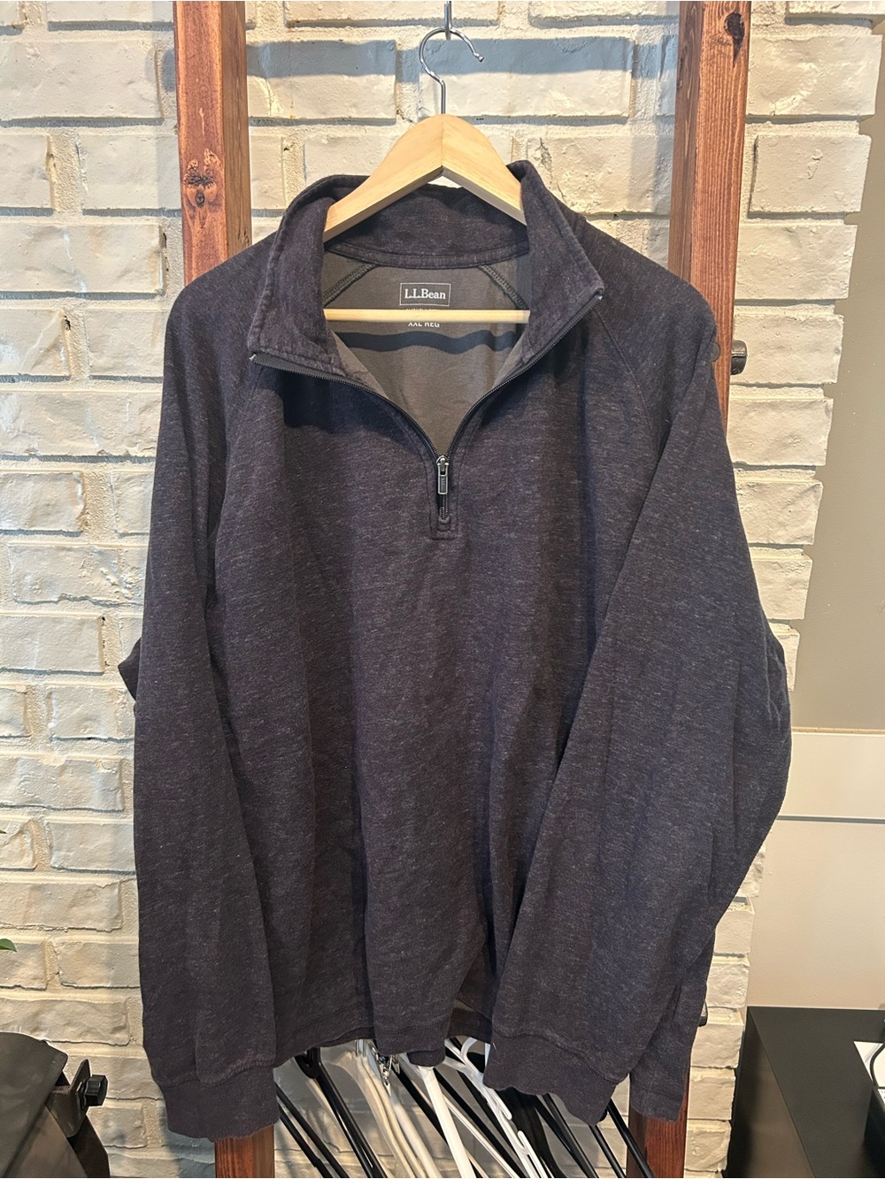 L.L. Bean dark heathered gray quarter-zip pullover sweatshirt